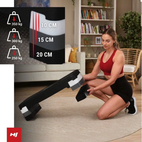 Степ платформа  Hop-Sport HS-PP033AS 3-рівнева чорно-біла - фото №7